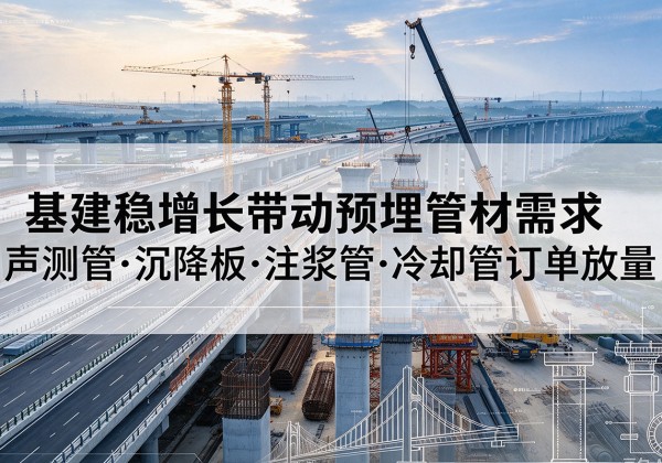 沂源基建稳增长带动预埋监测管材需求，声测管、沉降板、注浆管订单持续放量